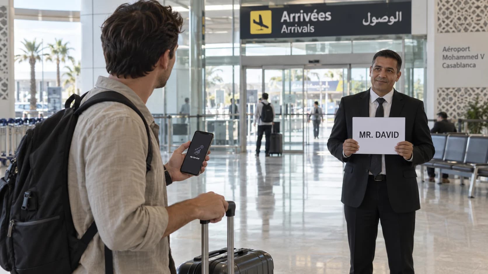 ¿Sin datos móviles en el Aeropuerto de Casablanca? Encuentra a tu conductor
